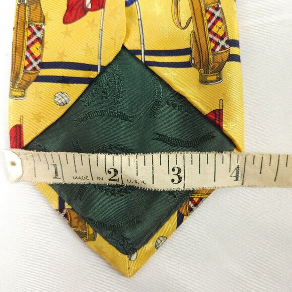 Tommy Hilfiger Golfing Golf Bag Stars Graphic Silk Tie 57.25" x 4" Made in USA - Picture 5 of 6